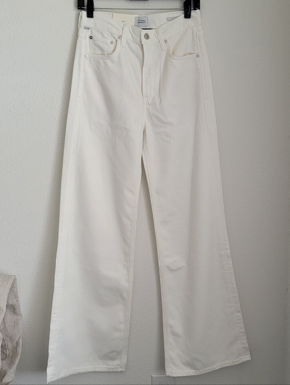 ​Citizens of Humanity Paloma Wide Leg Baggy Jeans Soft White 24 NWT Coastal